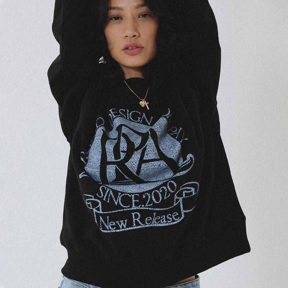 ROUND LOGO CREWNECK SWEATSHIRT BLACK