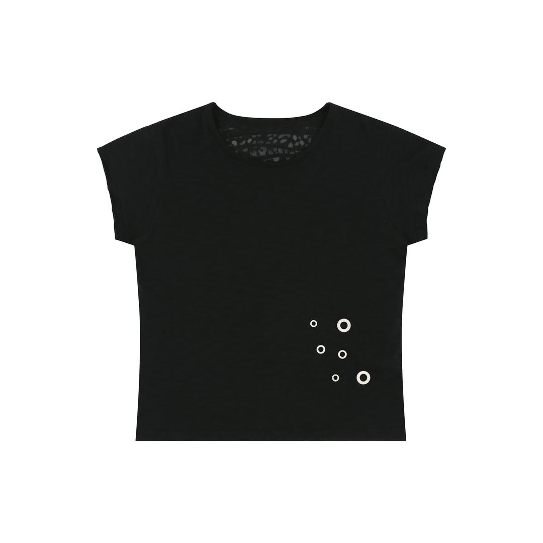 Grunge Claw Leopard Eyelet Tee (black)