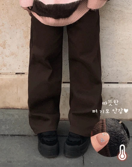 [털안감🔥/숏,롱/S~L] 뮤릿 기모 코튼 와이드 팬츠