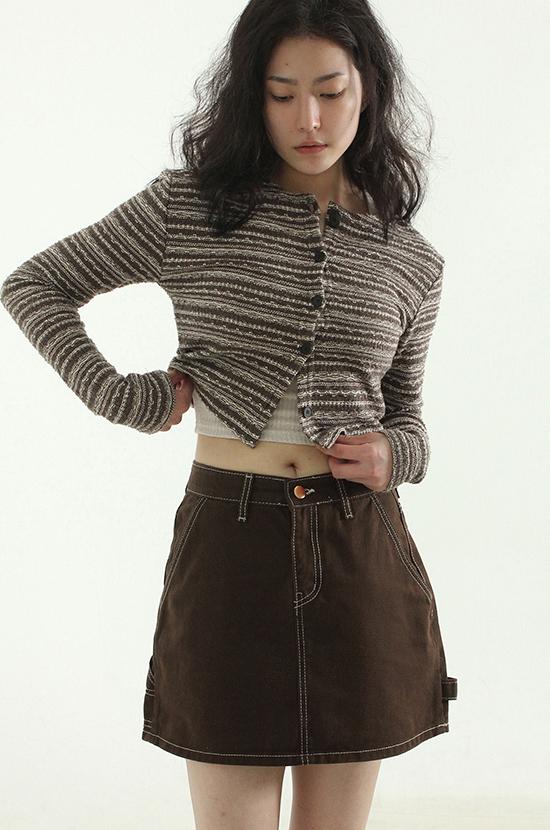 mixed pattern cardigan