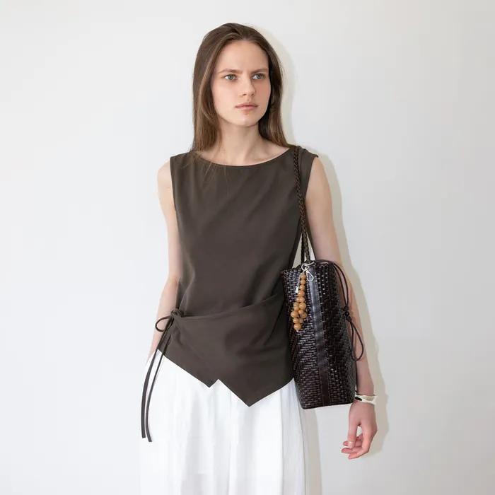 [BLACK 단독] Sleeveless Wrap Jersey Blouse SW5ME297_4color