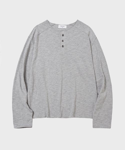 VTG 인터록 헨리넥 롱슬리브 [그레이]
