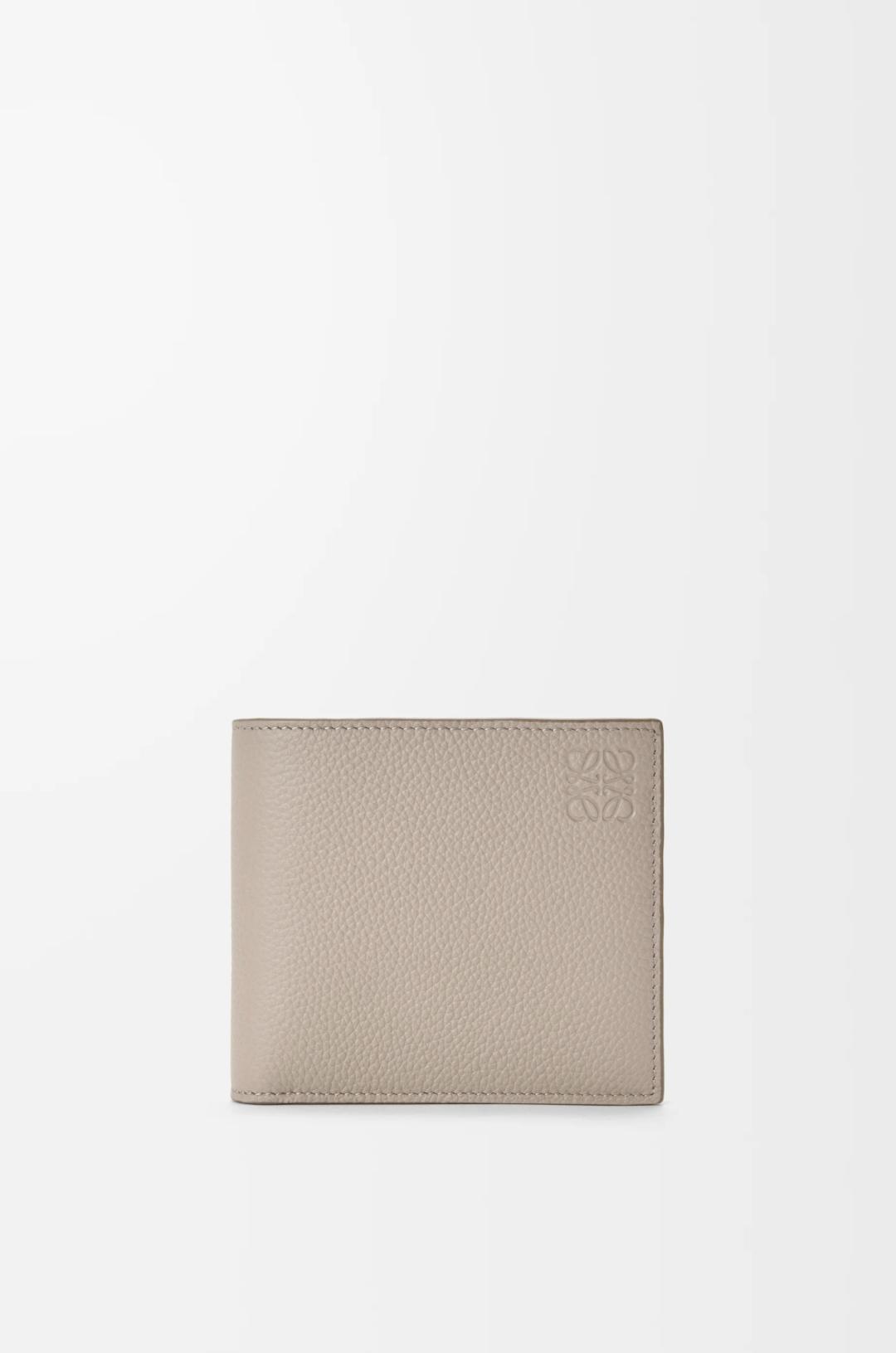 Bifold coin wallet in soft grained calfskin