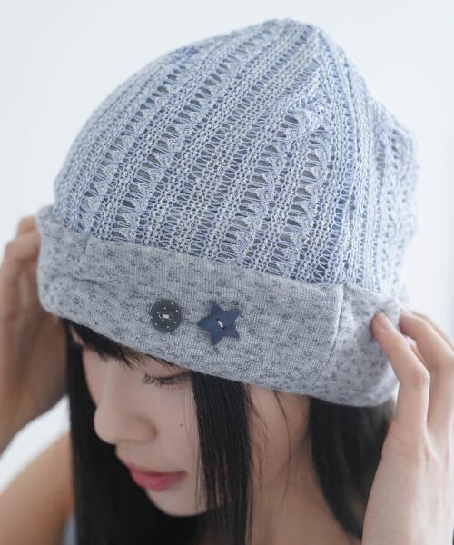 써머리 버튼 비니_베이비 블루