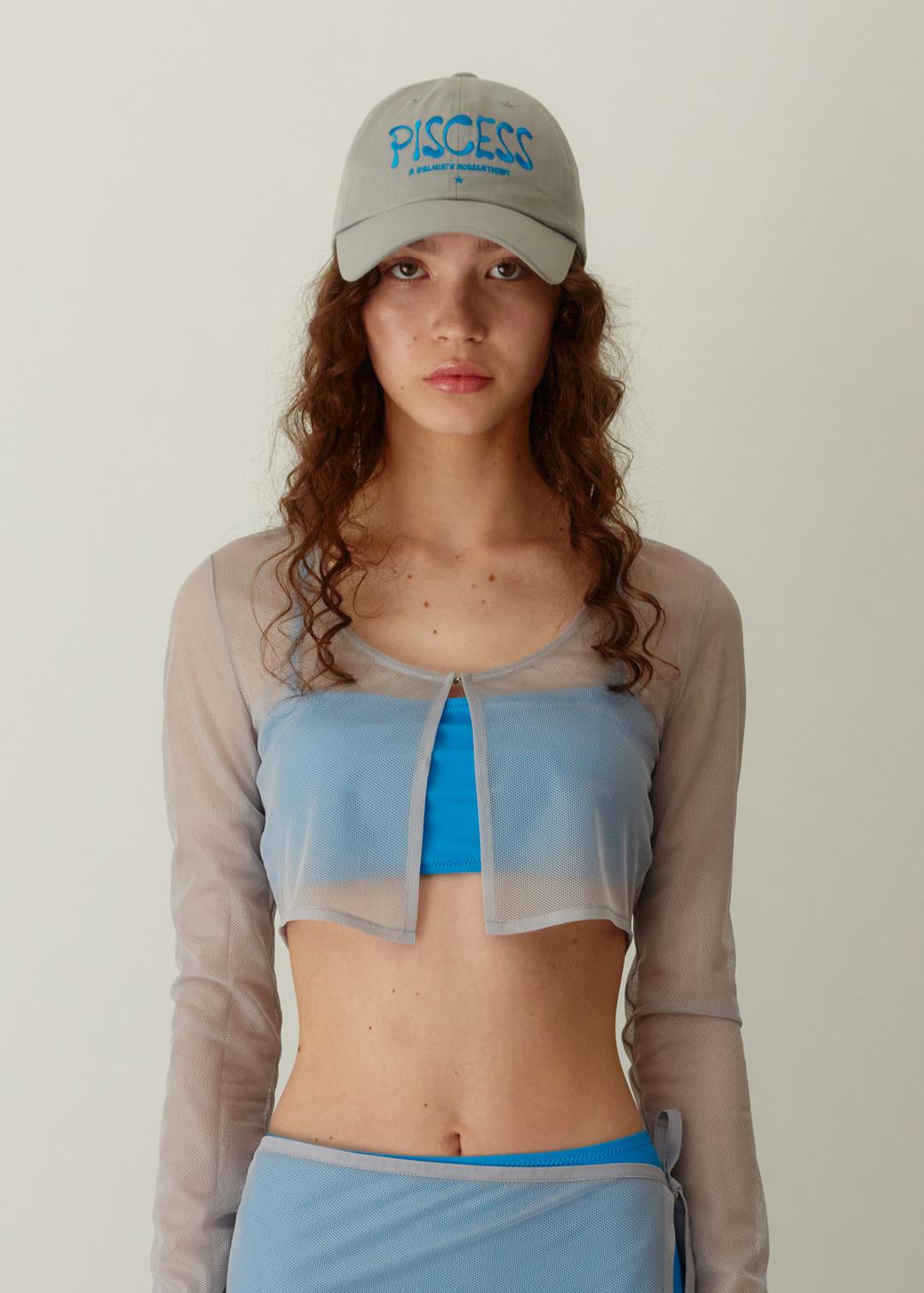 Solid Mesh Cardigan_Grey