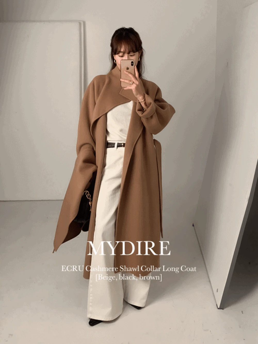[3주소요 주문폭주!] [시크릿페이지] 에크루 캐시미어 숄 카라 롱 코트 3color [해당페이지를 나가면 더이상 이가격에 만날수없습니다.]