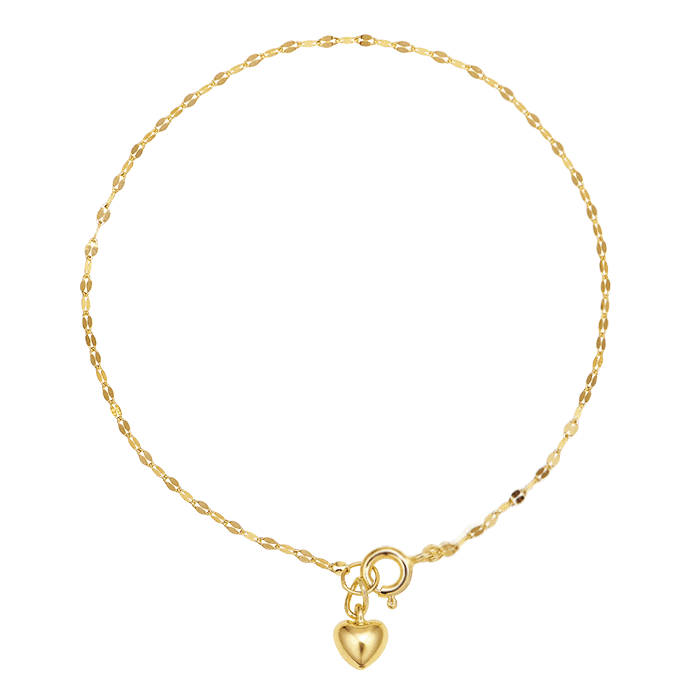 14k 18k 하트통통 아몬드체인 팔찌