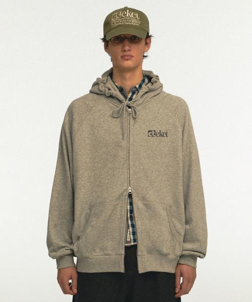 Plan Zip-Up Hoodie Melange Gray