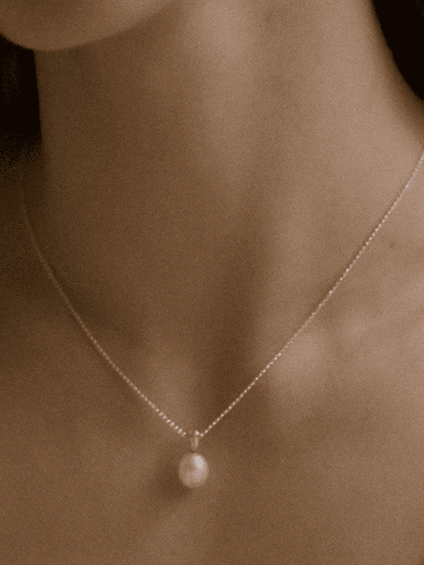 LEAF DROP PEARL NECKLACE