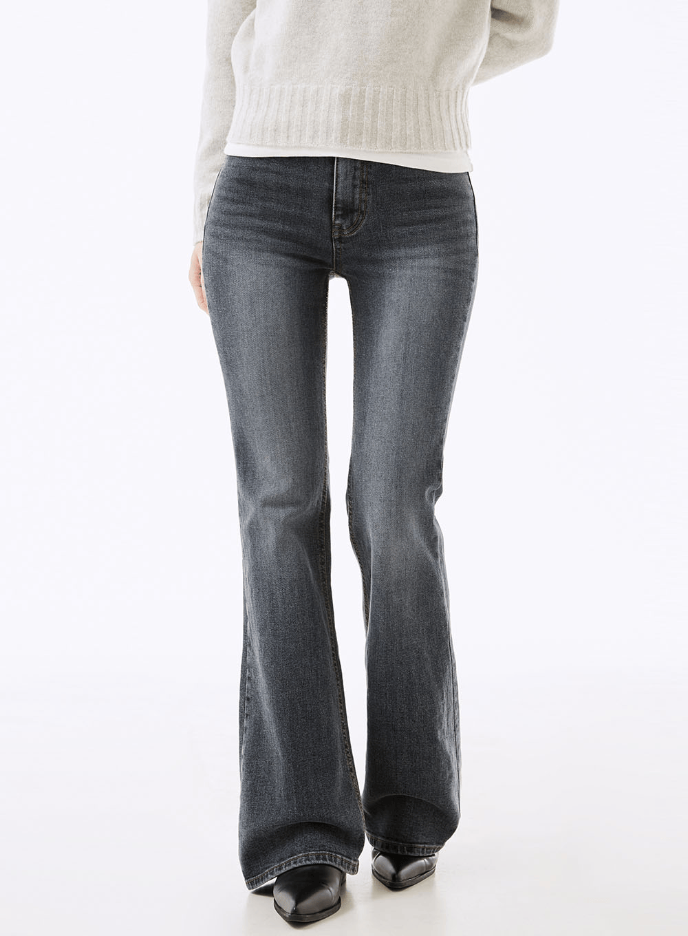 루메드 기모 세미부츠컷 데님팬츠