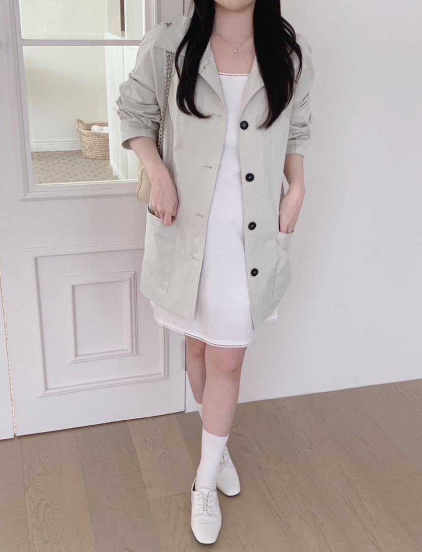 러체 Milktea trench coat 밀크티 여성 트렌치 코트
