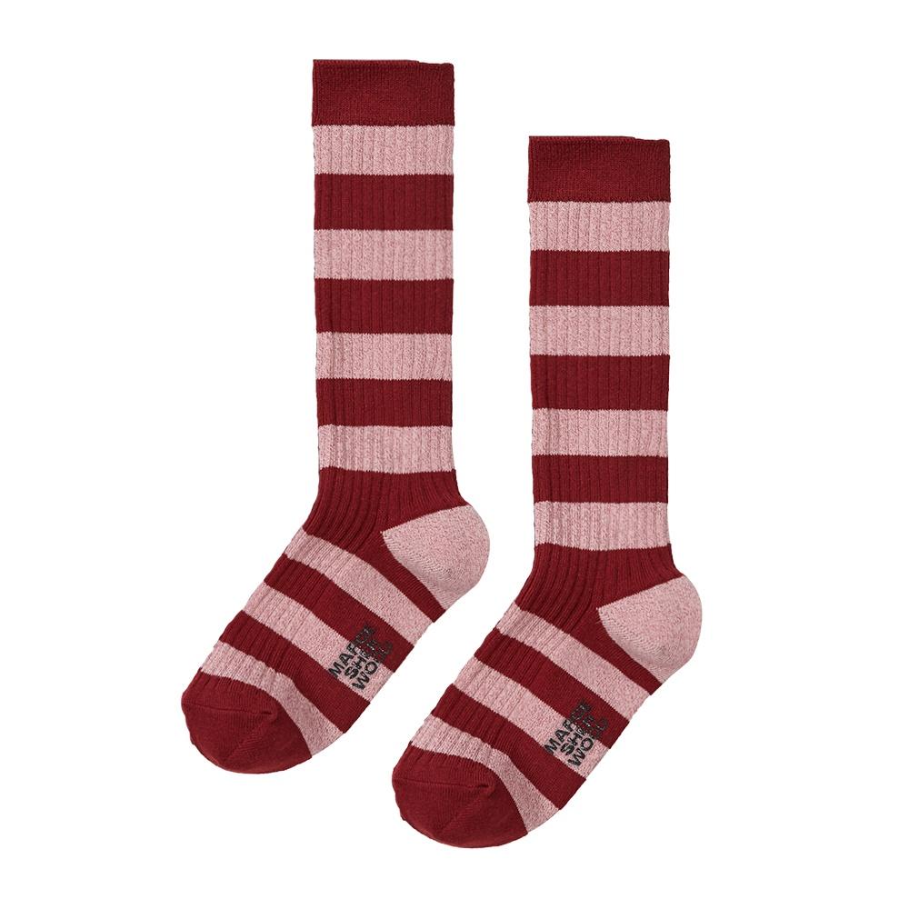 METAL STRIPE SOCKS_red stripe
