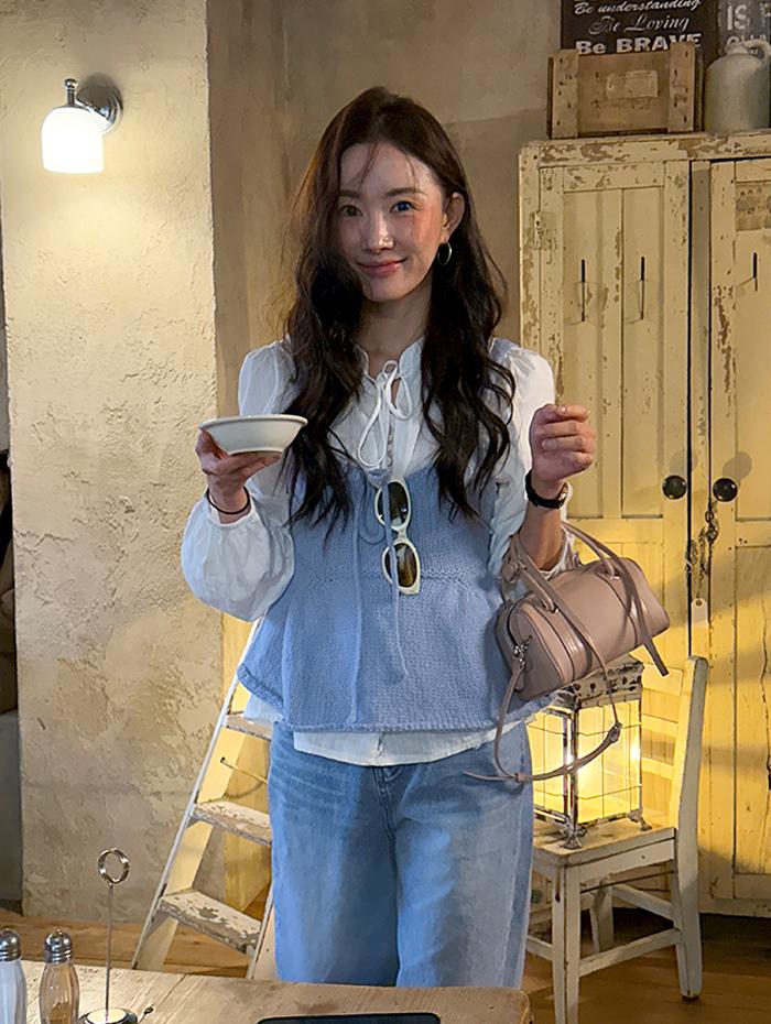 쇼 니트 뷔스티에