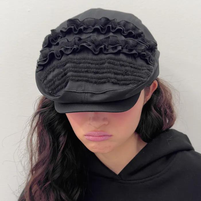 [2차] Ruffled Hunting Cap [Black]