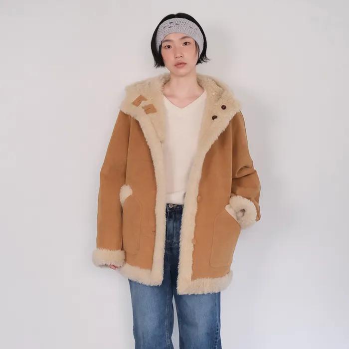 5th) moui Shearing reversible mustang (BEIGE)