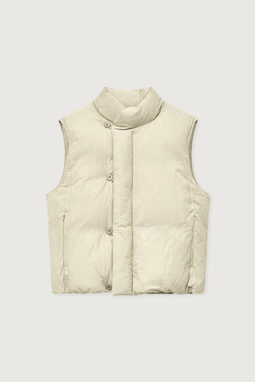 라이트 덕다운 미니멀 베스트 - 베이지