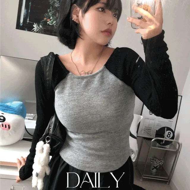 [보송원단/넥라인밴딩으로흘러내림방지] 라운드 유넥 나그랑 긴팔 스트라이프 밑단 굴림 티셔츠 (3col) 프롬로즈