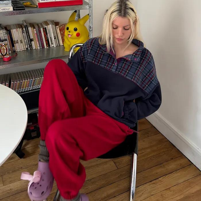 Cozy Warm Knit Jogger Pants_red