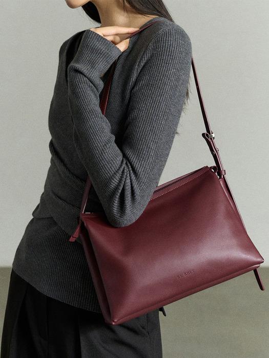 TRIO LEATHER BAG BURGUNDY