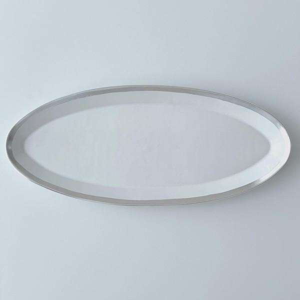 Silver rim oval plate