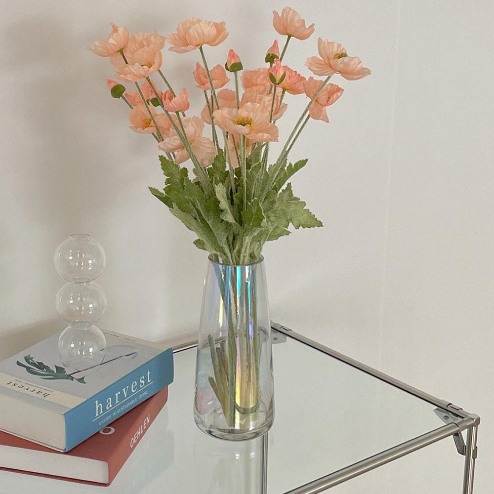 진심디자인 베이직 오로라 화병 홀로그램 꽃꽂이 유리 인테리어 오브제 도자기 꽃병