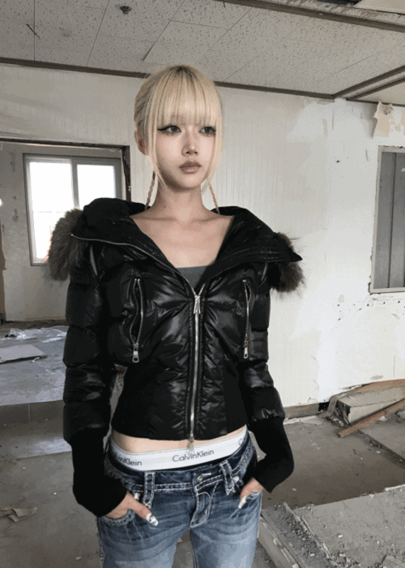 GRACIER ZIP CROP PUFFER