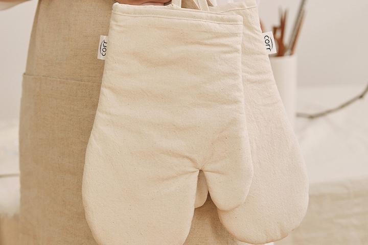 심플 베이직 내추럴 오븐장갑 아이보리