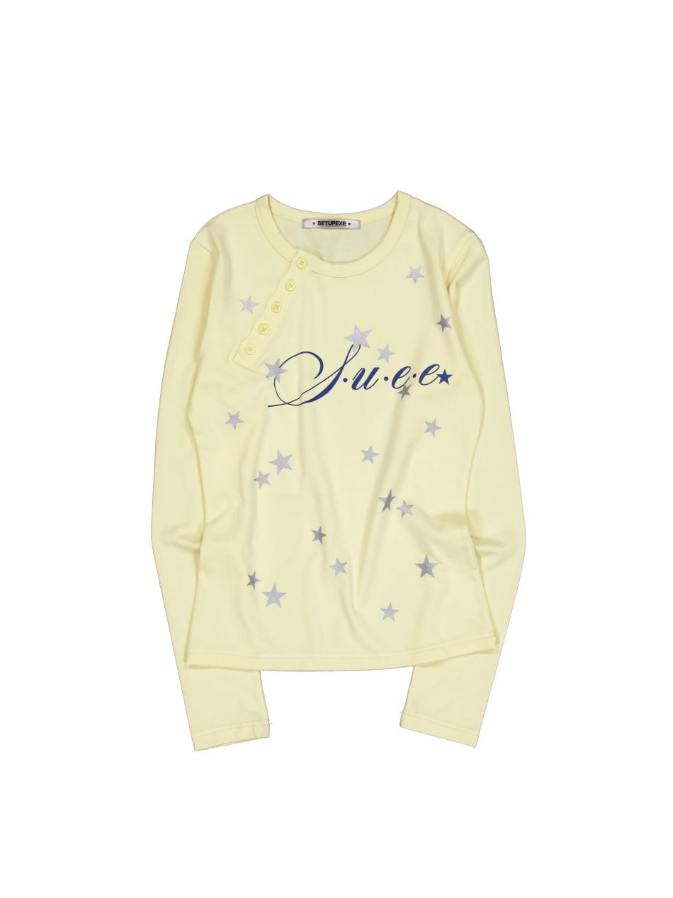 STAR HENLEY NECK TOP / YELLOW