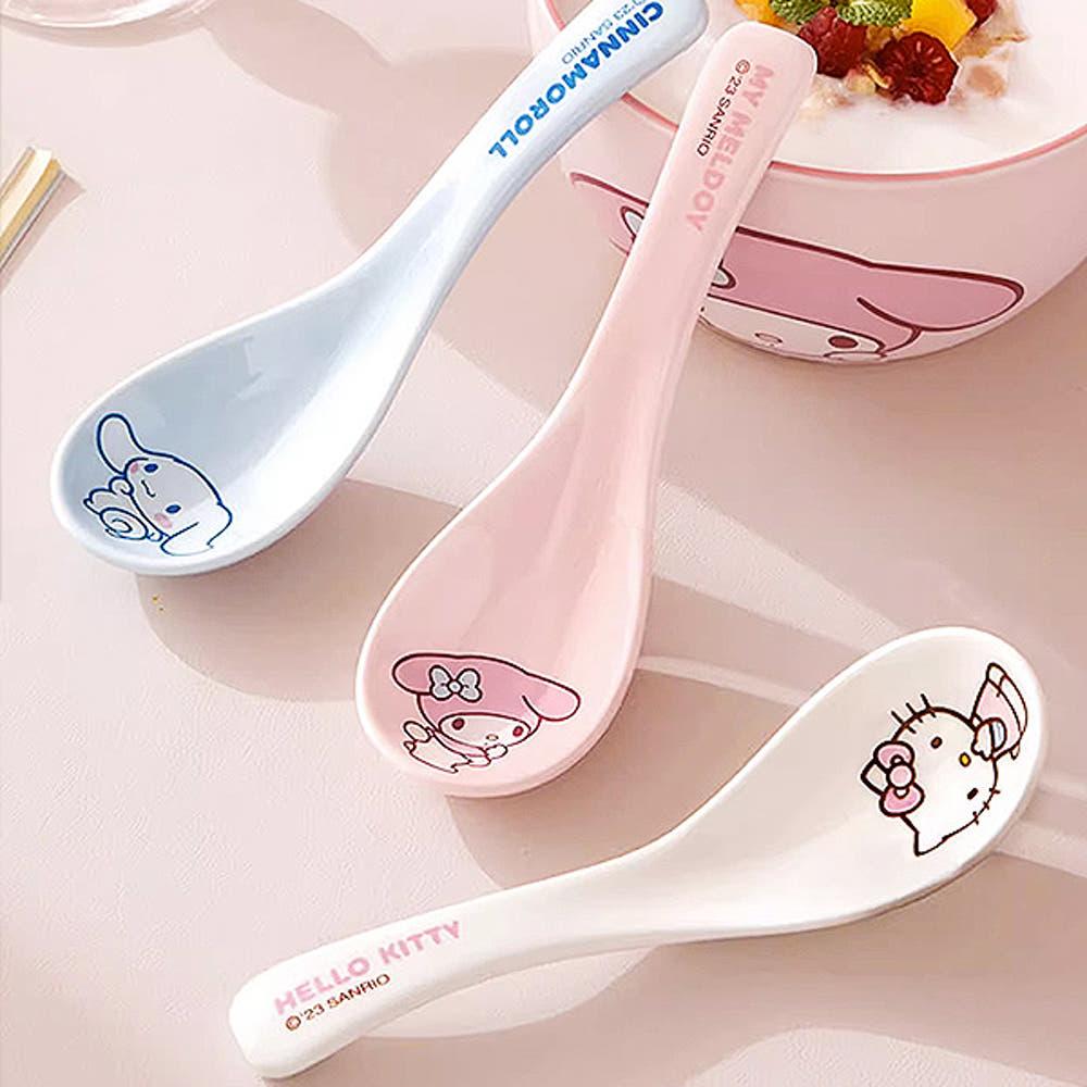 산리오 숟가락 3종 캐릭터 시나모롤 마이멜로디 키티 수저 우동 스푼