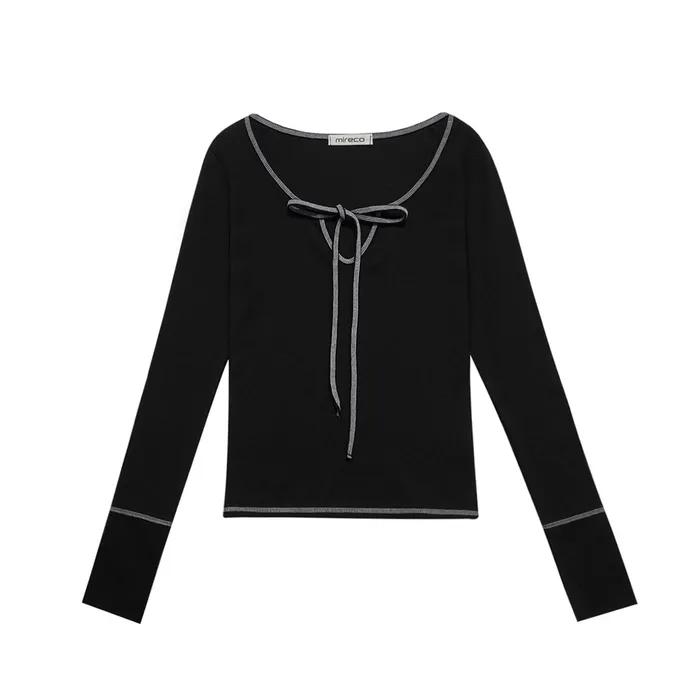 STITCH RIBBON T BLACK