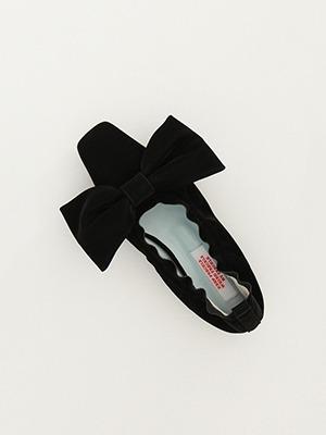 big bow flats in black