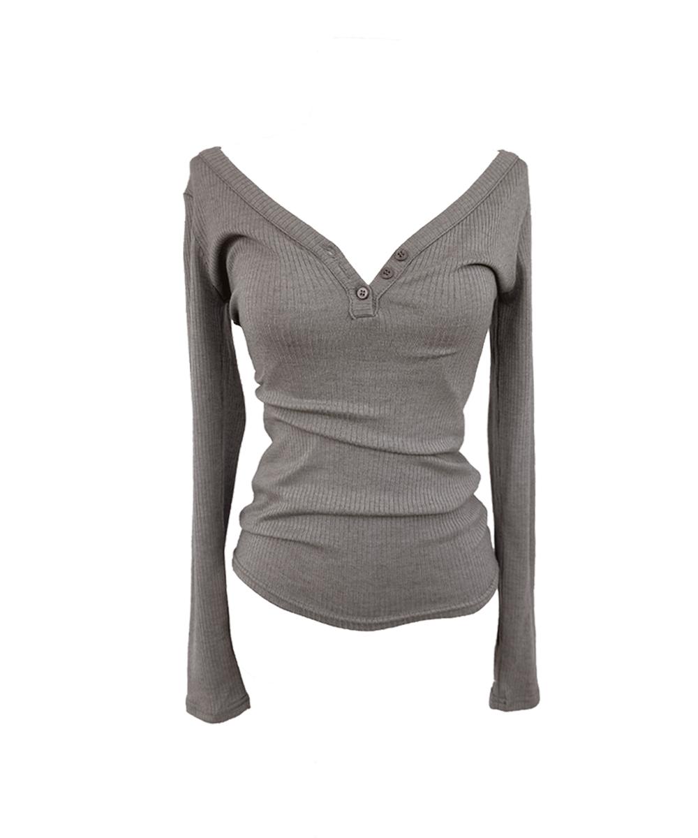 스큅 [판매1위👑후기보장💘]Kaya button long slim T (5colors)