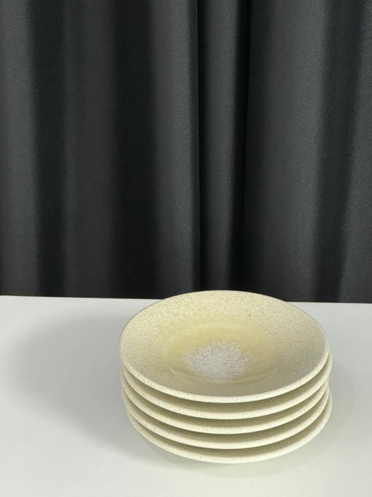 [밀키 레몬버터 플레이트 ] 14cm 일본 도자기 접시 플레이팅