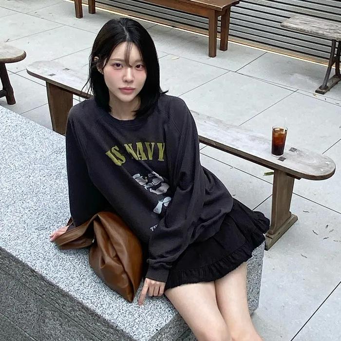 Popeye Raglan Sweatshirt Charcoal