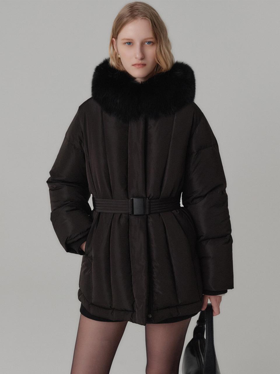 로웰 폭스퍼 덕다운 패딩_블랙