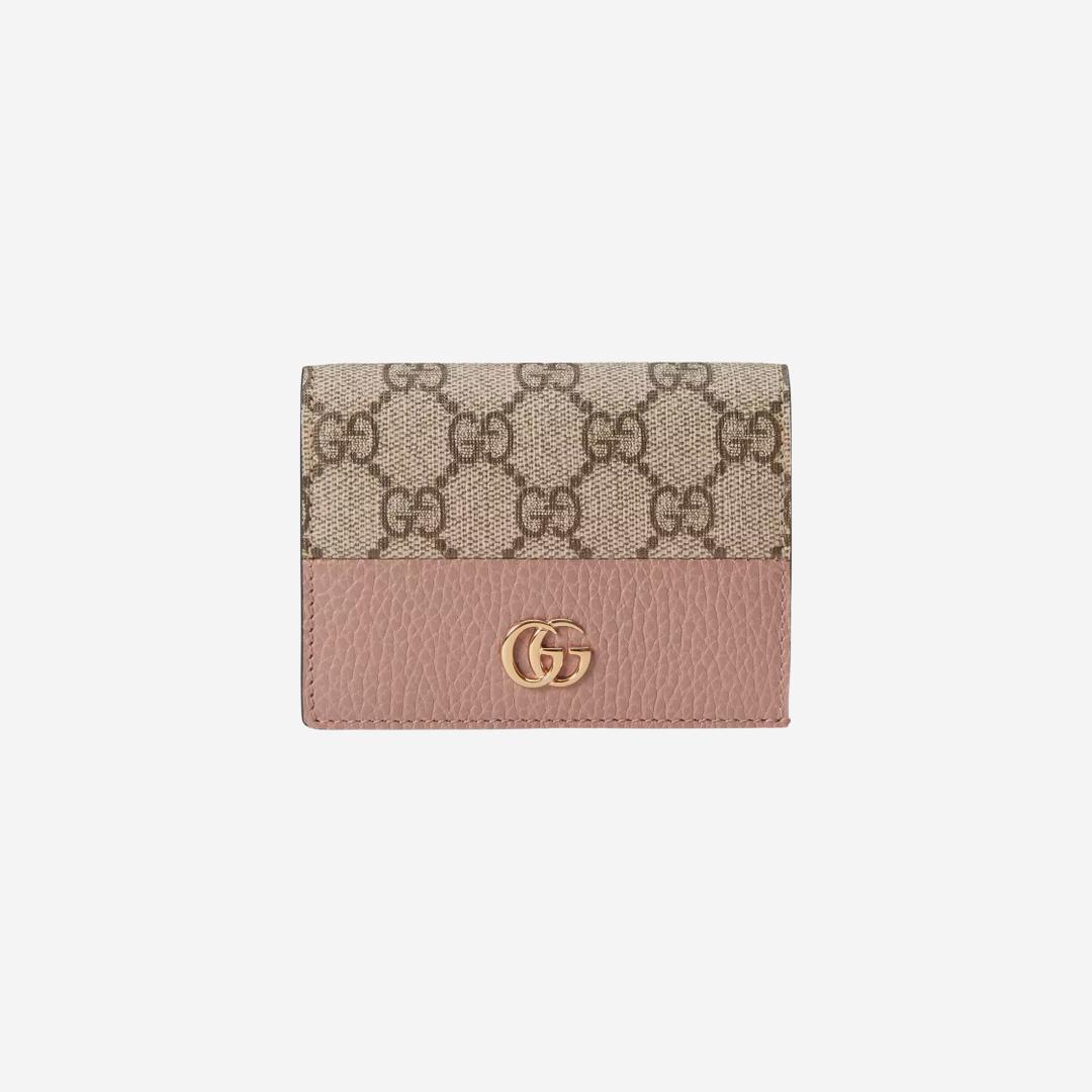 Gucci GG Marmont Card Case Wallet Dusty Pink