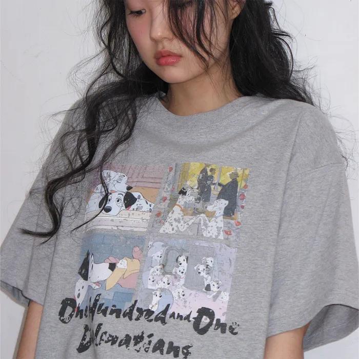 DALMATIANS CARTOON TEE GREY