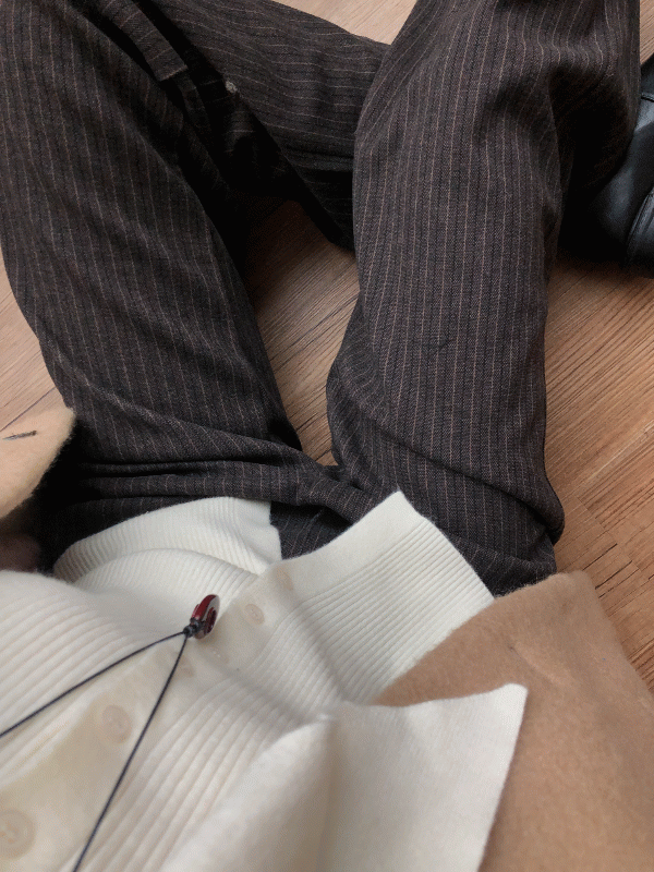 웜 스트라이프 슬랙스