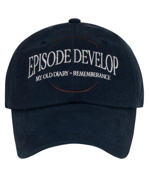 그래픽 라인 로고 볼캡 네이비