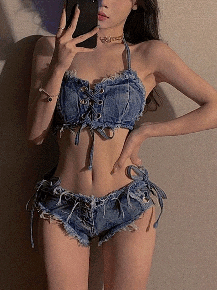 [단독진행] Denim corset bikini