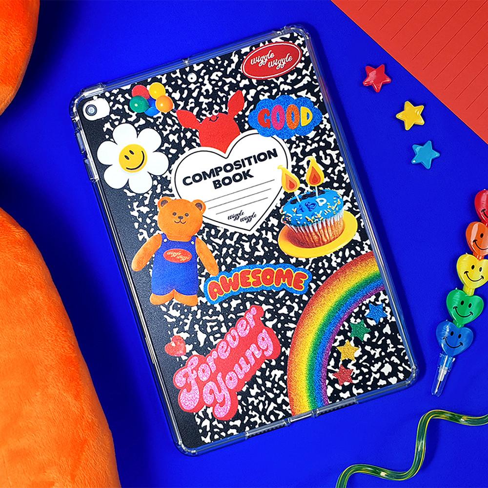 아이패드 에어 프로 미니 투명 케이스 - Composition Book