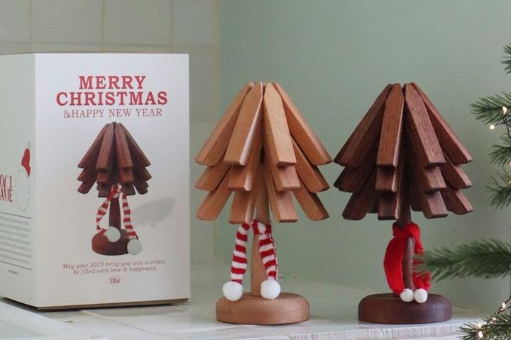 [오늘의딜][한정판매] 목도리ver 스탠딩 트리 나무 냄비받침 (3개입)