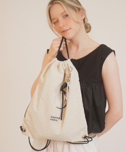 마스마룰즈(MASMARULEZ)  Gym sack string bag _ plaid check ivory - 사이즈 & 후기 | 무신사