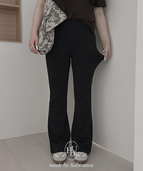 MADE #13980 스판 하이웨스트 슬림핏 부츠컷 레깅스 : 블랙 1color / S~L