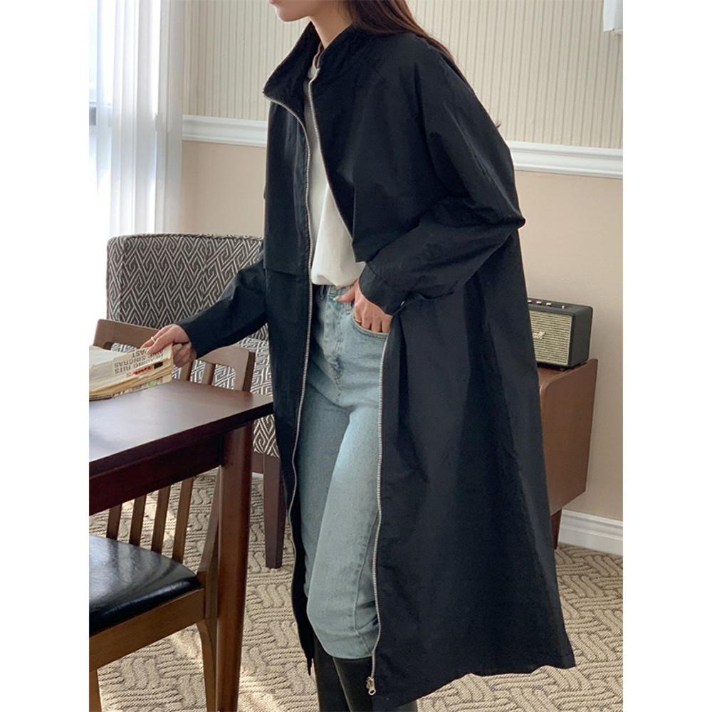 날개 스트링 롱 야상 바람막이 바바리 점퍼 간절기 여성