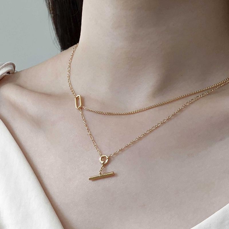 애비로드 투라인 크로스바 실버 목걸이