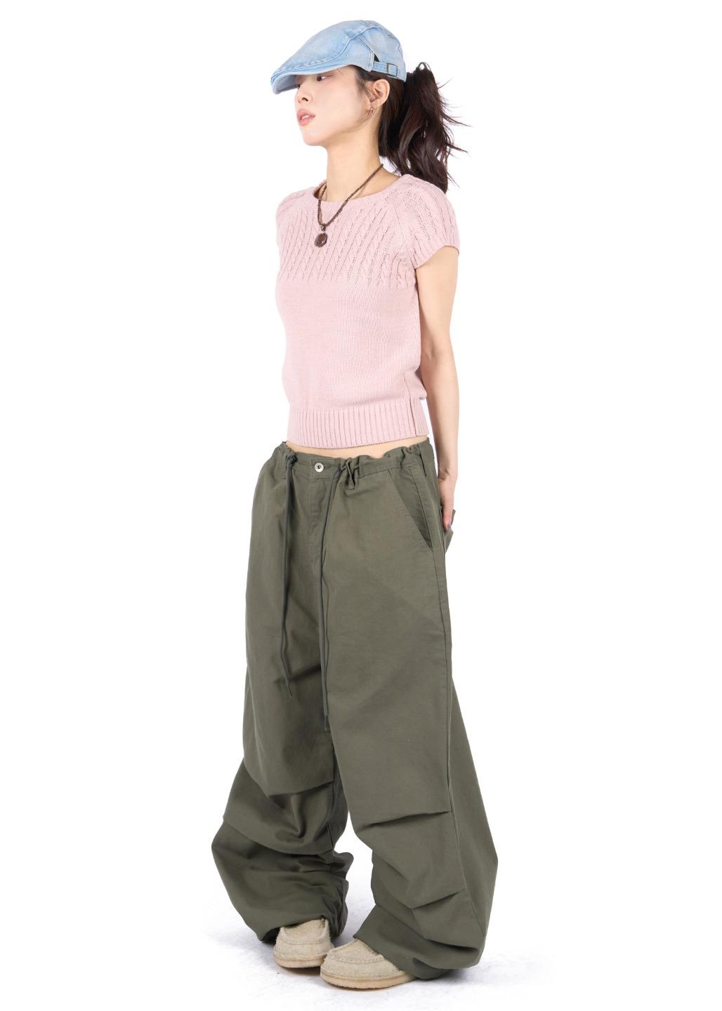 릿킴 KNEE TUCK STRING PANTS