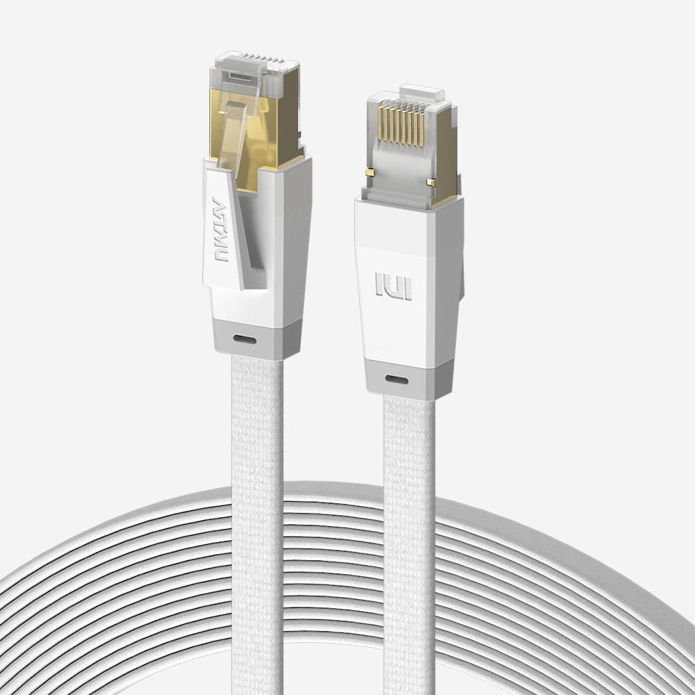 CAT8 기가랜선 이더넷 케이블 플랫 3m, 화이트 