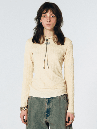 E-string Crinkle Hoodie Lemon