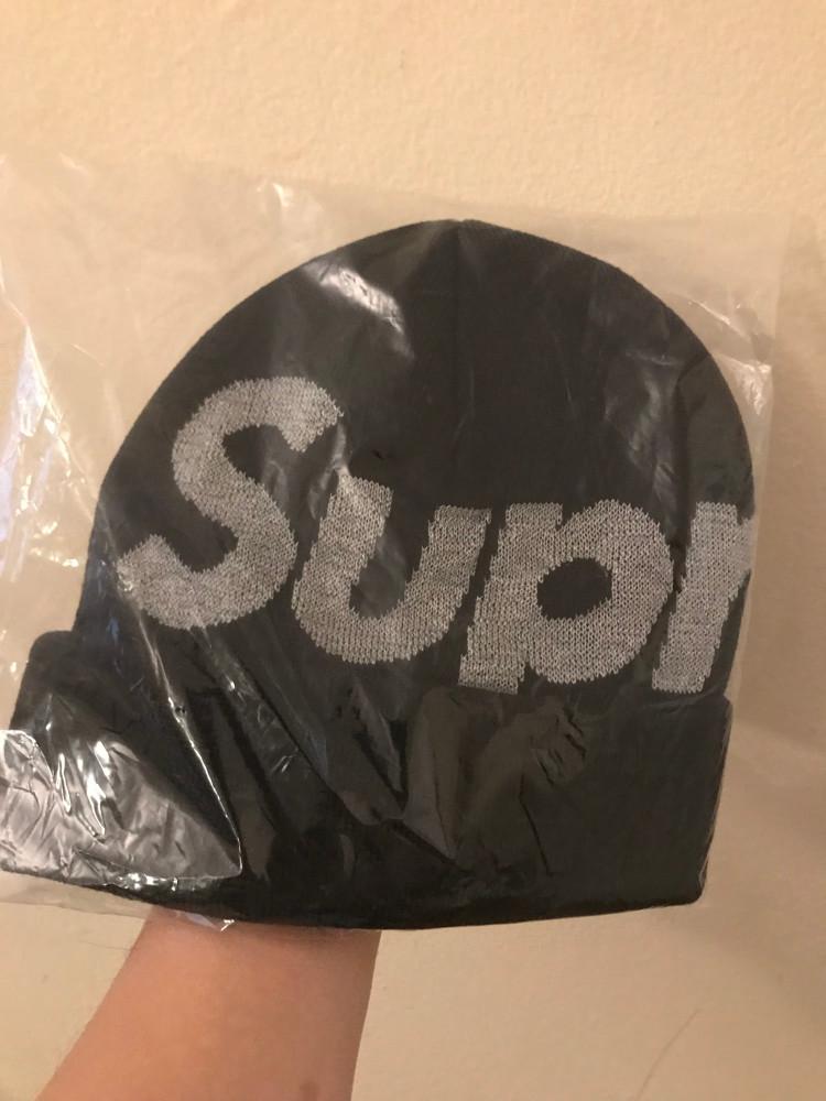 슈프림 비니 블랙 Supreme Big Logo Beanie 18FW